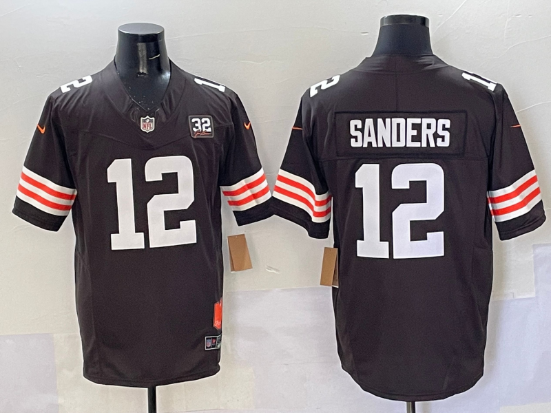 Men's Cleveland Browns Shedeur Sanders #12 Brown 2025 NFL Draft Jersey